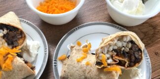 Receta de burritos de frijoles saludables con zanahoria y cebada