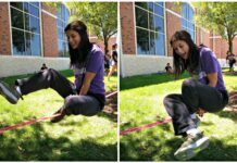 Ejercicios de fuerza y equilibrio en un Slackline