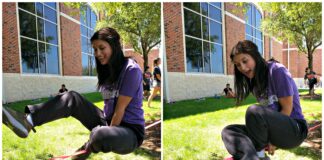Ejercicios de fuerza y equilibrio en un Slackline
