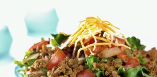Receta de ensalada de tacos baja en carbohidratos sin la grasa agregada